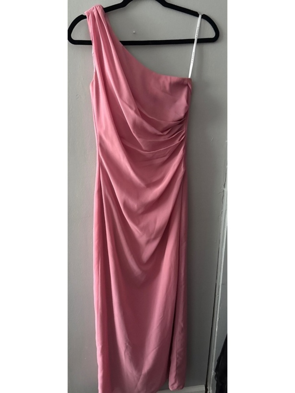 After six pink bridesmaid prom wedding  long dress size 4